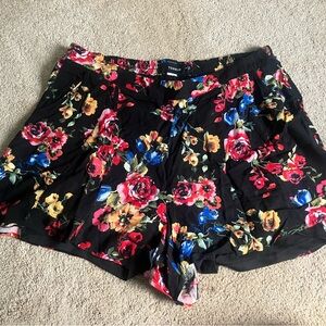 Torrid Black Floral Flowy Shorts